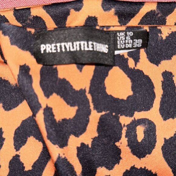 Pretty little Things Orange Cheetah Print High Waisted High Leg Bikini - Picture 6 of 7